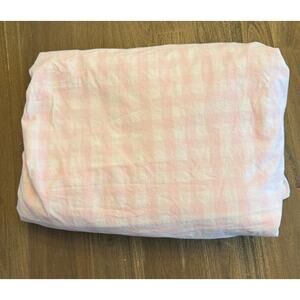 Pottery Barn Kids Pink Check/Gingham 100% Organic Cotton Fitted Sheet TWIN